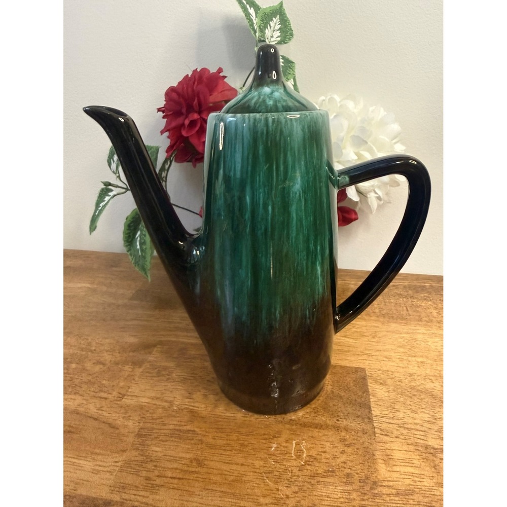 Vintage Blue Mountain Pottery Drip Glaze Coffee Pot BMP MCM Dining Holiday‎ Gift